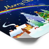 Poster Flying Santa Claus with Crescent Moon (Coin)