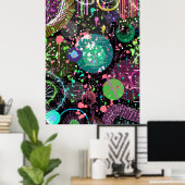 Poster Flying Through Space: A Maximalist Abstract (Bureau à domicile)