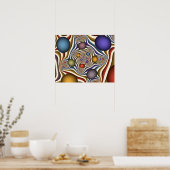 Poster Flying Up, Colorful, Modern, Art Fractal Abstrait (Cuisine)