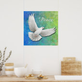 Poster Flying White Peace Dove Print (Cuisine)