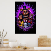 Poster FNAF Animated Characters Gathering with Purple  (Cuisine)