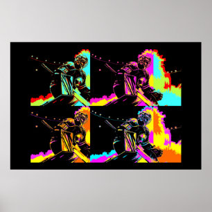 Poster Focalisé et prêt - gardien de but de hockey sur gl