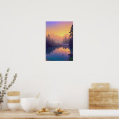 Poster Fog du matin dans la forêt de pins sereins (Cuisine)