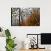 Poster Foggy Trail dans l'affiche de la forêt d'automne (Bureau à domicile)