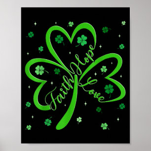 Poster foi chrétienne espérance amour trèfle religieux st