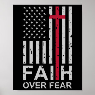 Poster Foi chrétienne sur la peur de nous États-Unis Drap