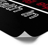 Poster Foi Dans Le Sang Croix Blanche Chrétienne (Coin)