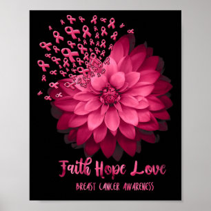 Poster Foi de marguerite Espérance Amour Cancer du sein F