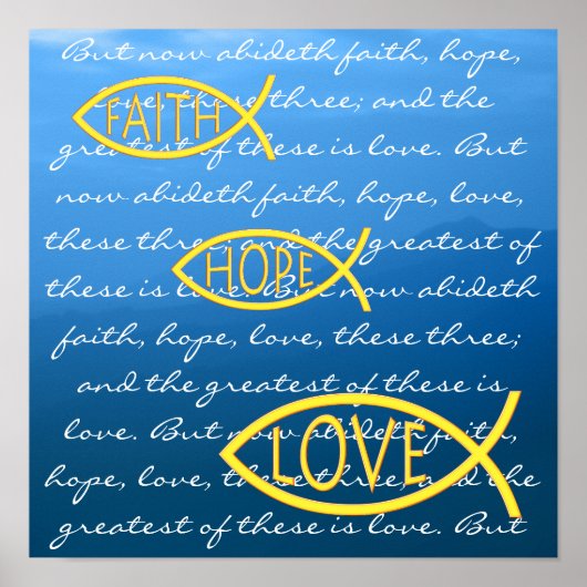 Poster FOI ESPOIR AMOUR - 1 Corinthiens 13; 13 (Devant)