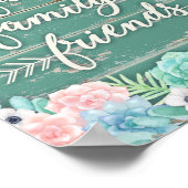 Poster Foi, famille, amis | Succulents (Coin)