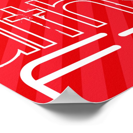 Poster Foi ; Grandes rayures rouges écarlate (Coin)