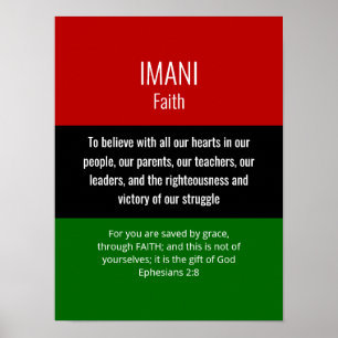 Poster Foi IMANI moderne Christian Kwanzaa