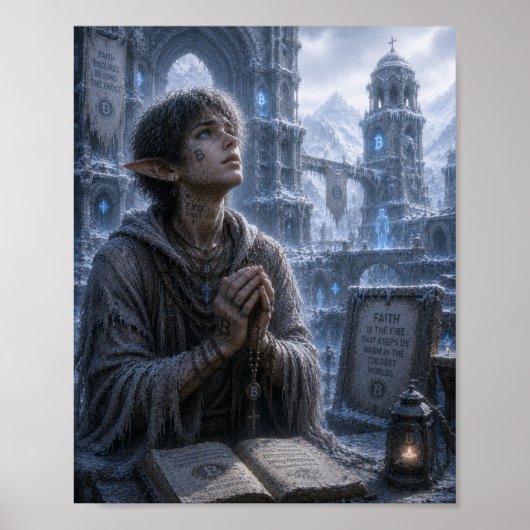 Poster Foi / Moine / Monastère Gelé (Devant)