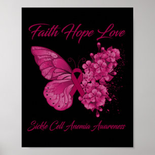 Poster Foi papillon Espère Aimer Anémie faucille Aware