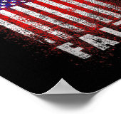 Poster Foi patriotique chrétienne Amour Jésus Drapeau amé (Coin)