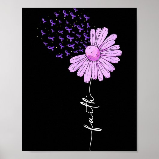 Poster Foi - Ruban Violet pour la sensibilisation à la ma (Devant)