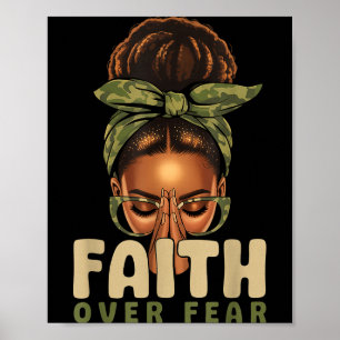 Poster Foi Sur La Peur Camouflage Chrétien Afro-Américain