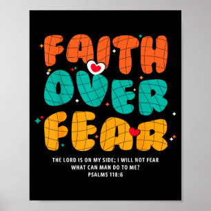 Poster Foi sur la peur chrétien religieux groovy hommes f