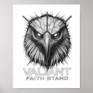 Poster Foi Vaillante Debout Aigle Courage Chrétien Force