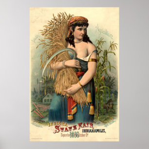 Poster Foire d'État de l'Indiana édition 1886, Indianapol