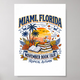 Poster Foire du livre d'automne tropical à Miami Floride