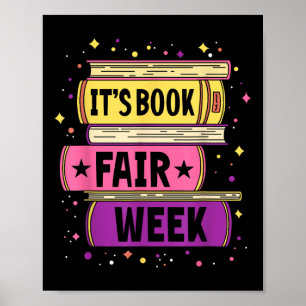 Poster Foire du livre drôle Bibliothèque de ver de livre 