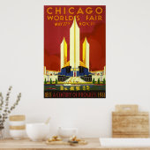 Poster Foire du monde de Chicago. Un siècle de progrès (Cuisine)