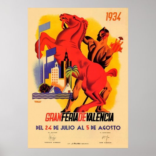 Poster Foire Gran Feria Valencia 1934 (Devant)