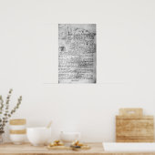 Poster Fol.145v-b, page du carnet de Da Vinci (Cuisine)