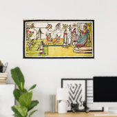 Poster Fol.40r Construction de Tenochtitlan, 1579 (Bureau à domicile)