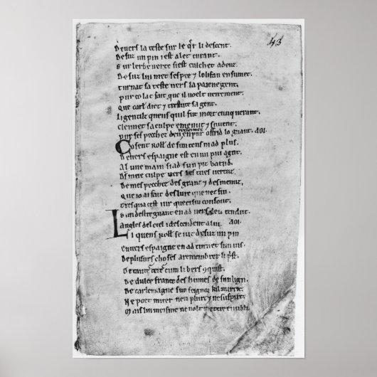 Poster Fol.43 'Le chant de Roland' (Devant)