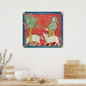 Poster Fol.59v Novembre : Rassembler les Acorns (Cuisine)