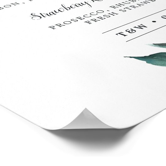 Poster Foliage abondant Signature Cocktail Menu Signer (Coin)