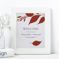 Foliage d'automne Burnt Orange Mariage Feuille Bie