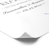 Poster Foliage d'automne Dusty Blue Feuille Mariage Bienv (Coin)