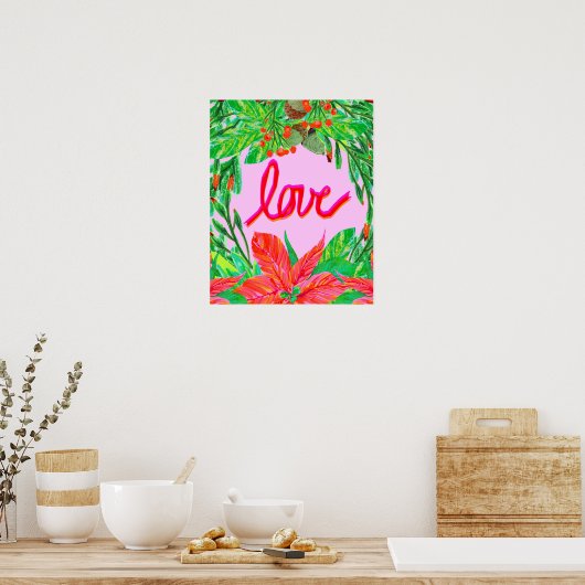Poster Foliage de Noël - Amour (Cuisine)
