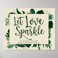 Foliage Let Love Sparkle Newlysée Send off Sign