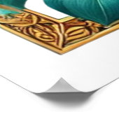 Poster Foliage Tropical Iridescente dans le cadre Carré (Coin)