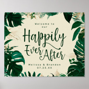 Poster Foliage Tropical Joyeusement Jamais Après Le Panne