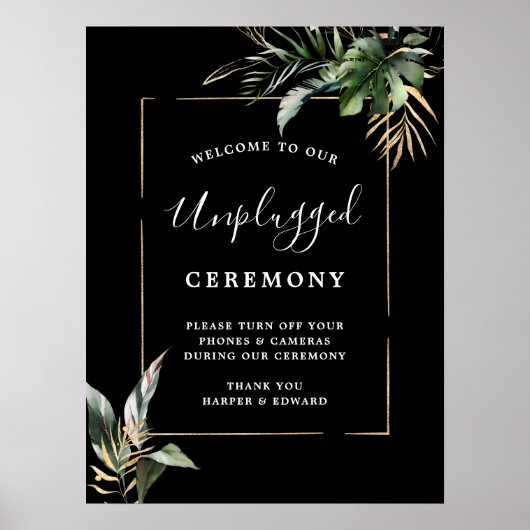 Poster Foliage tropical sauvage Cérémonie Mariage débranc (Devant)