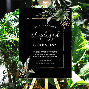 Poster Foliage tropical sauvage Cérémonie Mariage débranc