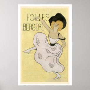 Poster Folies Bergere à Paris Spectacle Unique Toutes Nui
