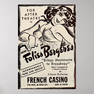 Poster Folies Bergere des années 1930