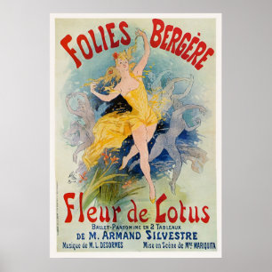 Poster Folies Bergère "Fleur de Lotus" Annonce 1893