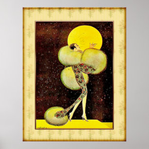 Poster Folies vintages de minuit (coups de pied)