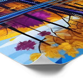 Poster Folige Jaune Orange Purple Lake Réflexion (Coin)