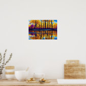 Poster Folige Jaune Orange Purple Lake Réflexion (Cuisine)