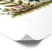 Poster Folk Patchwork Rooster with Floral Accents (Coin)