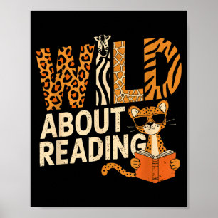 Poster Folle de lecture de livres lectrice amatrice de bi