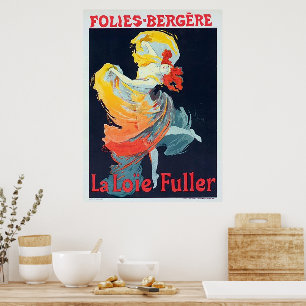 Poster Follies vintages Bergeré Jules Chéret Fille dansan
